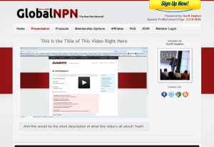Global NPN Video UPloader page